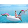 thumbnail image 3 of HHHC Inflatable Unicorn Pool Float Floatie Ride On with Fast Valves Large Rideable Blow Up Summer Beach Swimming Pool Party Lounge Raft Decorations Toys Kids Adults, 3 of 7