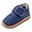 Navy, variant on Wide Width Womens Mens Slippers Non Slip Plush House Shoes with Adjustable Hook and Loop Indoor Outdoor Winter Slippers