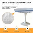 thumbnail image 2 of Elastic Fitted Round Tablecloth, Blue Gray White Waterproof Stretch Table Cover for 55"-60" Tables, Modern Abstract Mottled Aesthetic Washable Outdoor Tablecloths for Patio, Picnic, Camping, 2 of 9
