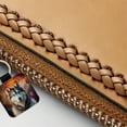 thumbnail image 3 of Alaskan Malamute Dog Contemporary Art Faux Leather Square Keychain, 3 of 7