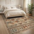 thumbnail image 3 of ODIKA 8'x10' Ivory Multi Geometric Medallion Washable Area Rug Southwestern Aztec Kilim Style Diamond Motif for Living Room, Under Sectional, Family , Durable, Non-Slip, 3 of 7