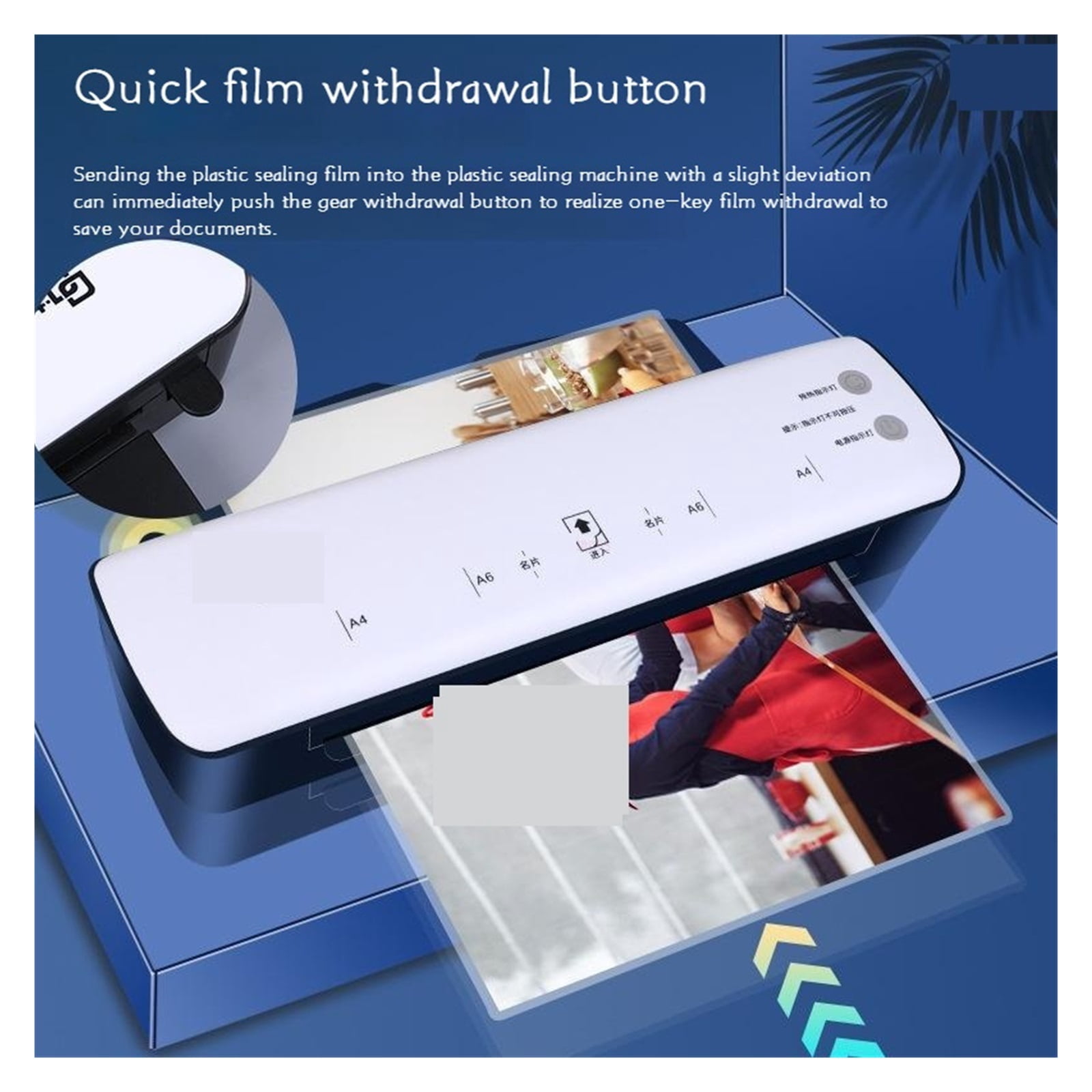 GD-287 A4 Photo Laminating Machine Automatic Thermoplastic Film Sealer Household Small Office Document Laminating Machine
