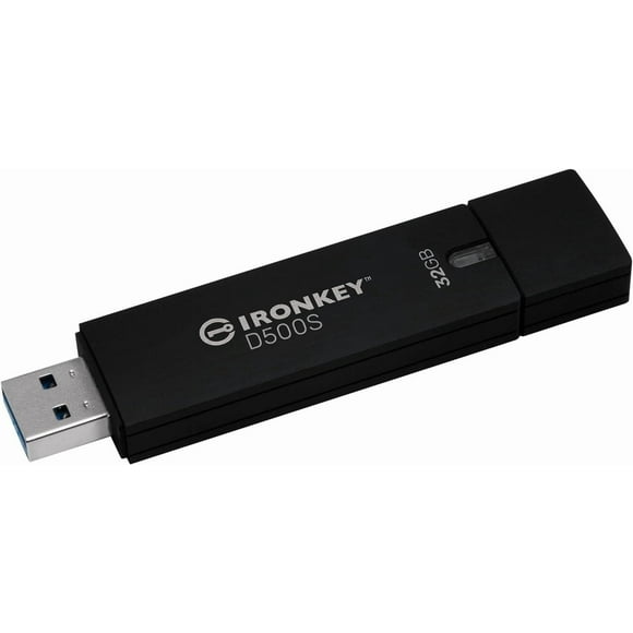 Kingston Ironkey D500S 32GB Encrypted Flash Drive | Dual Hidden Partition | FIPS 140-3 Level 3 | XTS-AES 256-bit | BadUSB and Brute Force Protection | Multi-Pin Option | IKD500S/32GB