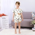 thumbnail image 7 of Lovely Dogs Illustration Summer Pajama Set Soft Cotton Short Sleeve Sleepwear 2PCS Pajama Sets Breathable Lounge Set Size 10Y, 7 of 7