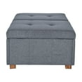thumbnail image 2 of CorLiving Yves Large Fabric Upholstered Rectangle Double Storage Ottoman, Medium Grey, 2 of 9