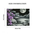 thumbnail image 3 of JEUXUS  Large Purple Wall Art Decor for Living Room Bedroom Black and White Seascape Full Moon Purple Flower Canvas Picture Modern -Painted Plum Blossom Artwork for Home Office 16x12in, 3 of 6