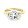 thumbnail image 4 of Croatia - Moissanite Oval Cut Lab Diamond Engagement Ring with Oval Side Stones, 4 of 5