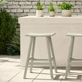 thumbnail image 3 of (2 pack) WestinTrends Malibu HDPE Outdoor Patio 29" Bar Stool Saddle Seat, Sand, 3 of 15