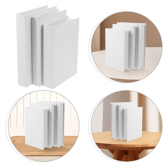SWETRACE White Decorative Book Set for Home and Living Room Shelf, Unique Design, 3Pcs
