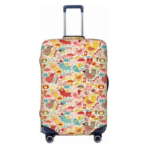 Xecao Colorful Chicken print Elastic Luggage Cover, with double-sided print , is perfect for travel, business, and daily use