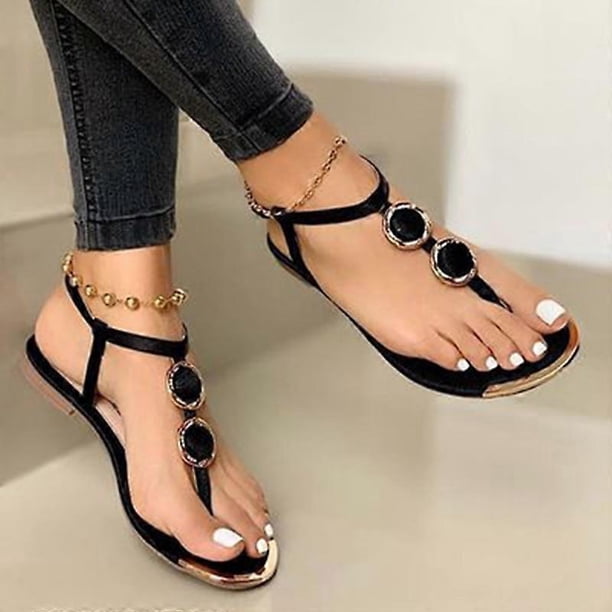 T Strap Sandals for Women Dressy Flat Gladiator Sandals Open Toe Casual Summer Boho Sandal Beach Roman Shoes