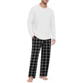 thumbnail image 2 of VV AVEORS Christmas Pajamas For Men Cotton Plaid Pajama Set Long Sleeve Pj Set Comfy Sleepewear Crew Neck Pajama With Pants Black XL, 2 of 7