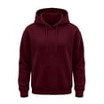 thumbnail image 6 of Dwellite Men's Oversized Hoodie Waffle Knit Sweatshirts Casual Hooded Pullover Athletic Hoodie with Pocket Wine XL, 6 of 8