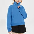 thumbnail image 2 of GXWEA Girls Hoodies 3T Girl Clothes Girls Zip Up Sweatshirt, Kids Zipper Fashion Sweatshirt Blue 13-14 Years, 2 of 8