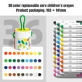 thumbnail image 1 of EGNMCR 12/24/36pcs Mess-Free Washable Crayons For Toddlers Silk Speed Drying Crayon Oil Painting Stick Barrel Colorful Pen Washable Crayons, 1 of 5