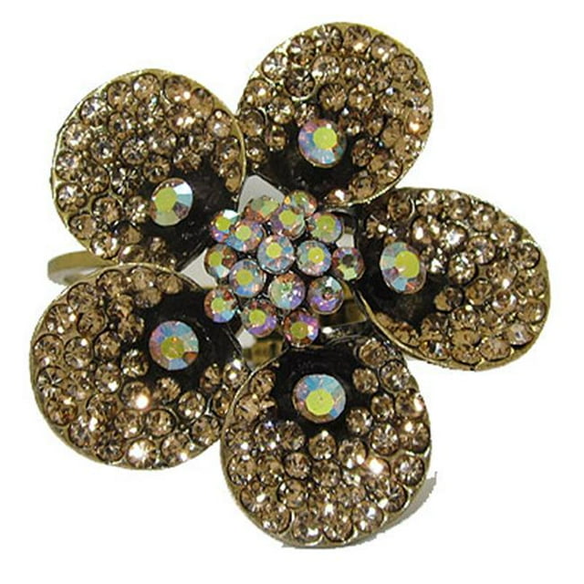 Designer Jewelry BG221G Crystal Flower Bangle Bracelet Cuff