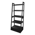 thumbnail image 5 of Stryi 5-Shelf and 1-Drawer Solid Wood Ladder Bookcase, Black, 5 of 7