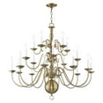 thumbnail image 3 of Livex Lighting Williamsburgh 20 Light Foyer Chandelier in Antique Brass, 3 of 8