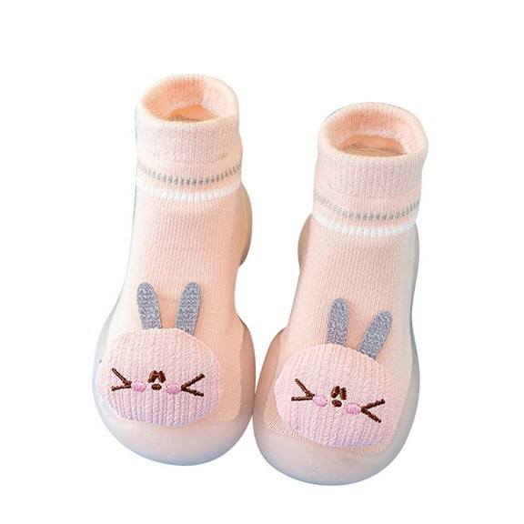 Ketyyh-chn99 Baby Sock Shoes Baby Boy Girl Cartoon Warm Floor Socks Rubber Sole Shoes Pink,18-19
