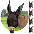 thumbnail image 1 of Antifaz para moscas para burro con orejas largas, naranja, talla pequeña, 1 of 6
