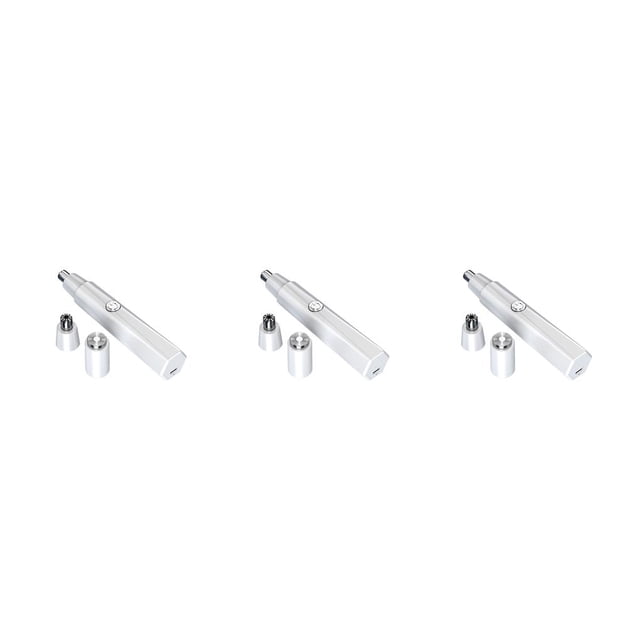 Seitruly Recortador de pelo para nariz y orejas, removedor de afeitado eléctrico de carga USB de mano, cortapelos de cabeza de acero inoxidable, cabeza Cabeza blanca de 2 uds. 3piezas Seitruly CBP389117