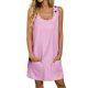 thumbnail image 1 of Vestido de Verano de las Mujeres, Cuello de Tripulación sin Mangas de Color Sólido para Ocasional, Fecha, Fiesta Y Uso Diario, 1 of 7