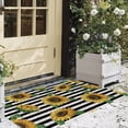 thumbnail image 2 of Tapis d'Entrée en PVC Tapis de Bienvenue Robustes, Tournesols Rustiques Rayures Noires et Blanches Tapis d'Extérieur Intérieur Antidérapant pour Porte d'Entrée/jardin/garage, 18"x 30 Pouces Peinture à l'Huile Florale de Ferme, 2 of 6