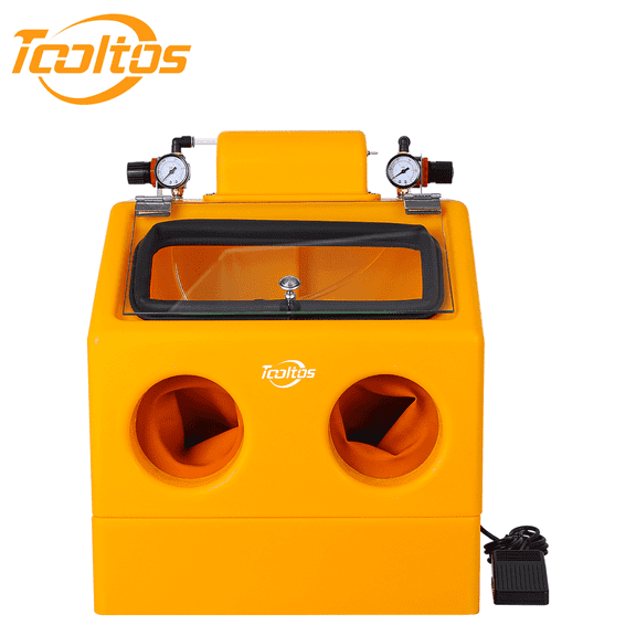 Tooltos Double Valve Jewelry Sandblaster Antique Gold Silver Wet and Dry Sandblasting Machine