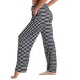 thumbnail image 4 of 2024! ZVNAΖH Striped Cotton Pajama Pants with Draw String for Women with Pockets, Wide Leg, Loose Fit, Lounge Pants, 4 of 5
