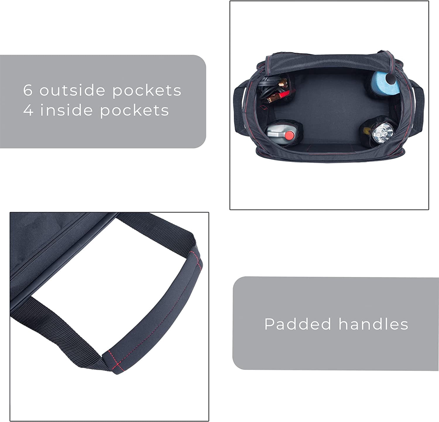 Pop Up Trunk Organizer w/ Easy Carry Handles, Side Pockets, & Zipper Top - 23 Inch - Holds 50 lbs - Corvette