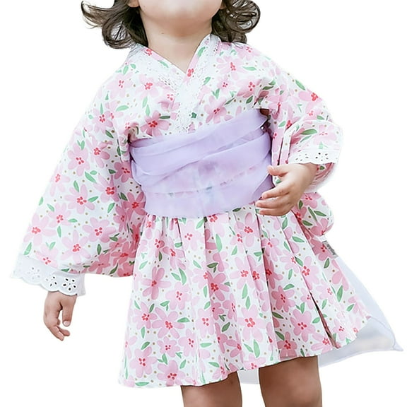 Toddler Girls Outfits Trendy Stylish Printed Kimono Long Sleeve For Casual Wear Ideal For Year Round Fashion Gift Sets Size 4-5T