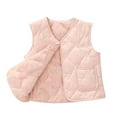 thumbnail image 2 of Chaqueta de terciopelo de color liso para niños, cálida y gruesa para invierno, para niños y niñas, para otoño e invierno, para bebés, sin mangas y con capucha, informal, de poliéster., 2 of 9