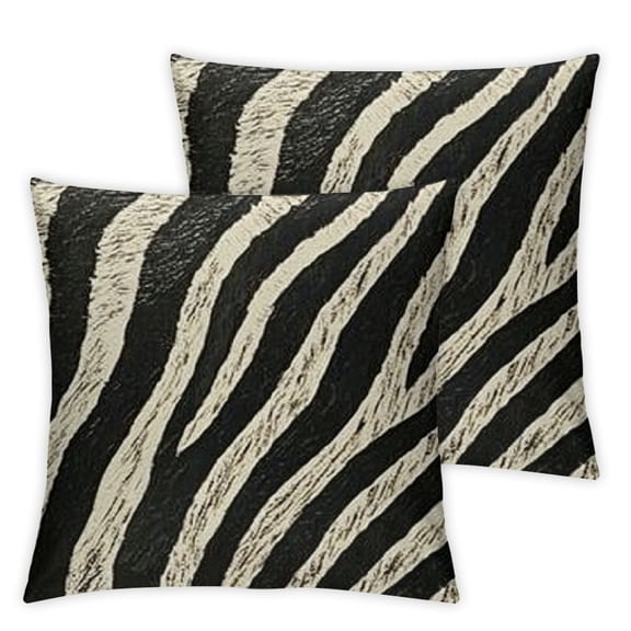 Acheng Tiger Print Animal Skin Black and Gold Throw Pillow Covers Decorative Square Zebra Stripes Pillow Case Cushion Cover for Couch/Bed/Car 12x12in