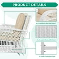 thumbnail image 3 of VIVIJASON 2-Piece Outdoor White Wicker Glider Rocking Chair, Patio Rattan Swing Glider Chairs with Cushions & Steel Frame, All-Weather Gliding Lawn Wicker Furniture for Garden Backyard Porch, Beige, 3 of 7