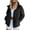 Black 08, variant on Karymi Rain Jacket Women Solid Long Sleeve Zip Up Hooded Windbreaker Jacket, Adjustable Cuffs Rain Coat with Multiple Zipper Pockets, Water Resistant Coat Rain Jacket