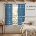 thumbnail image 3 of Blue Gingham Sheer Curtains 63 Inches Long, Modern Minimalist Geometric Plaid Light Filtering Window Curtains for Living Room/Bedroom, Rod Pocket Voile Sheer Curtain Drapes, 52"W x 63"L, 2 Panels, 3 of 6