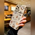 thumbnail image 2 of Coffee Pattern Solid Color Frosted Lens Protection Anti-drop TPU Phone Case For IPHONE 15 14 13 12 11 XS XR X 7 8 Plus Pro Max Mini Gift/anniversary/Valentine's Day, 2 of 5