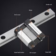 thumbnail image 4 of MGN12C Linear Guide Rail, Stainless Steel High Accuracy Slide with 2 Sliders for 3D Printer CNC Engraving Machines, Carriage Slider Block CNC Kit for DIY CNC Routers, 4 of 7