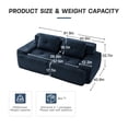 thumbnail image 4 of 82" Modern Modular Sectional Sofa for Living Room, Corduroy Fabric, 2-Seater Couch with Deep Seat, Pearl-like Piping, Tufted Design, No Assembly, Anti-slip Design (Blue), 4 of 11