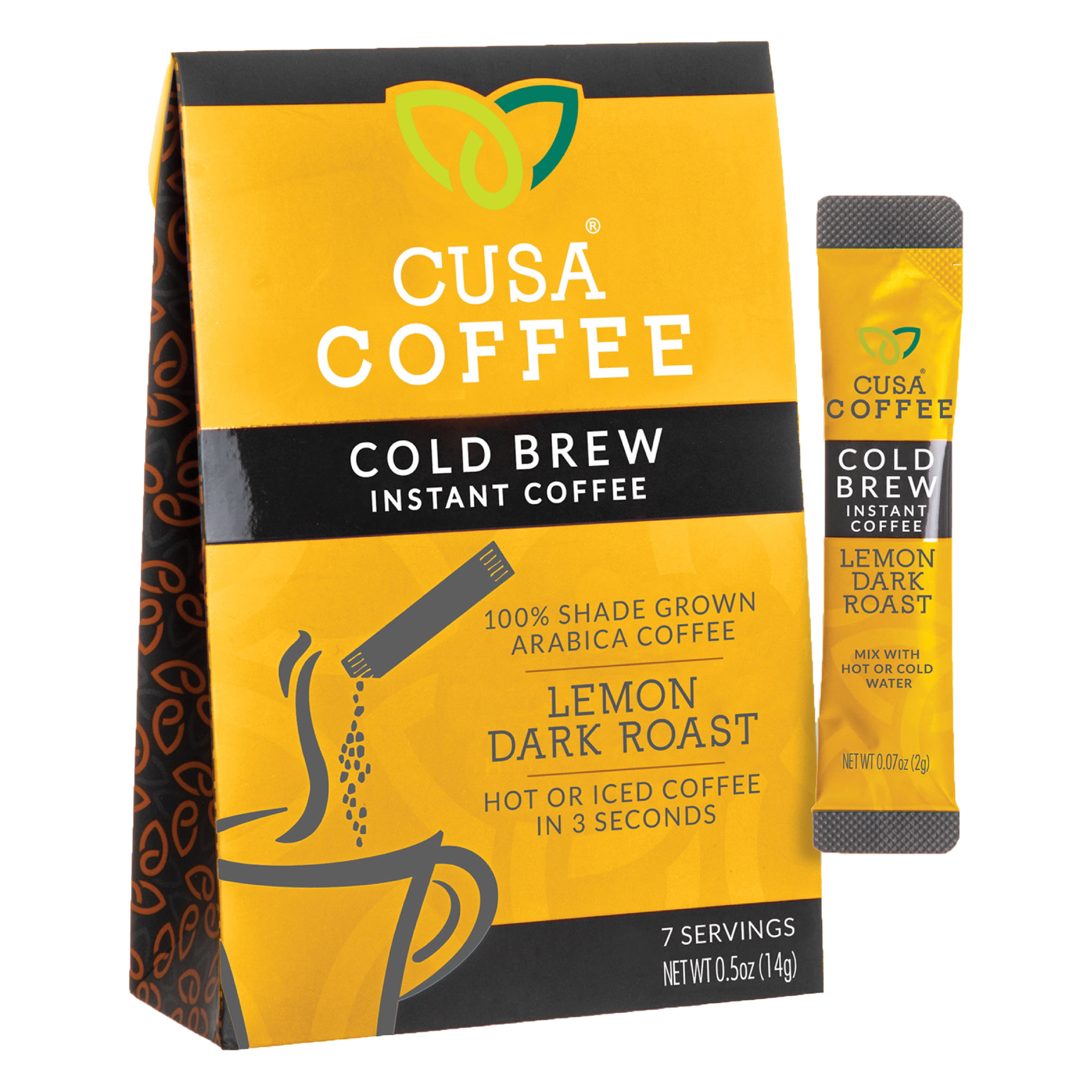 Cusa Coffee Instant Cold Brew With No Added Sugar, Lemon Dark Roast 7