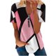 thumbnail image 1 of Blusa informal con cuello en V y manga corta con estampado de verano para mujer con estilo OAVQHLG3B Store  lin121212, 1 of 5