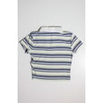 thumbnail image 3 of Green Striped Cropped Polo - Women's Short Sleeve Rib Knit Top, 3 of 4
