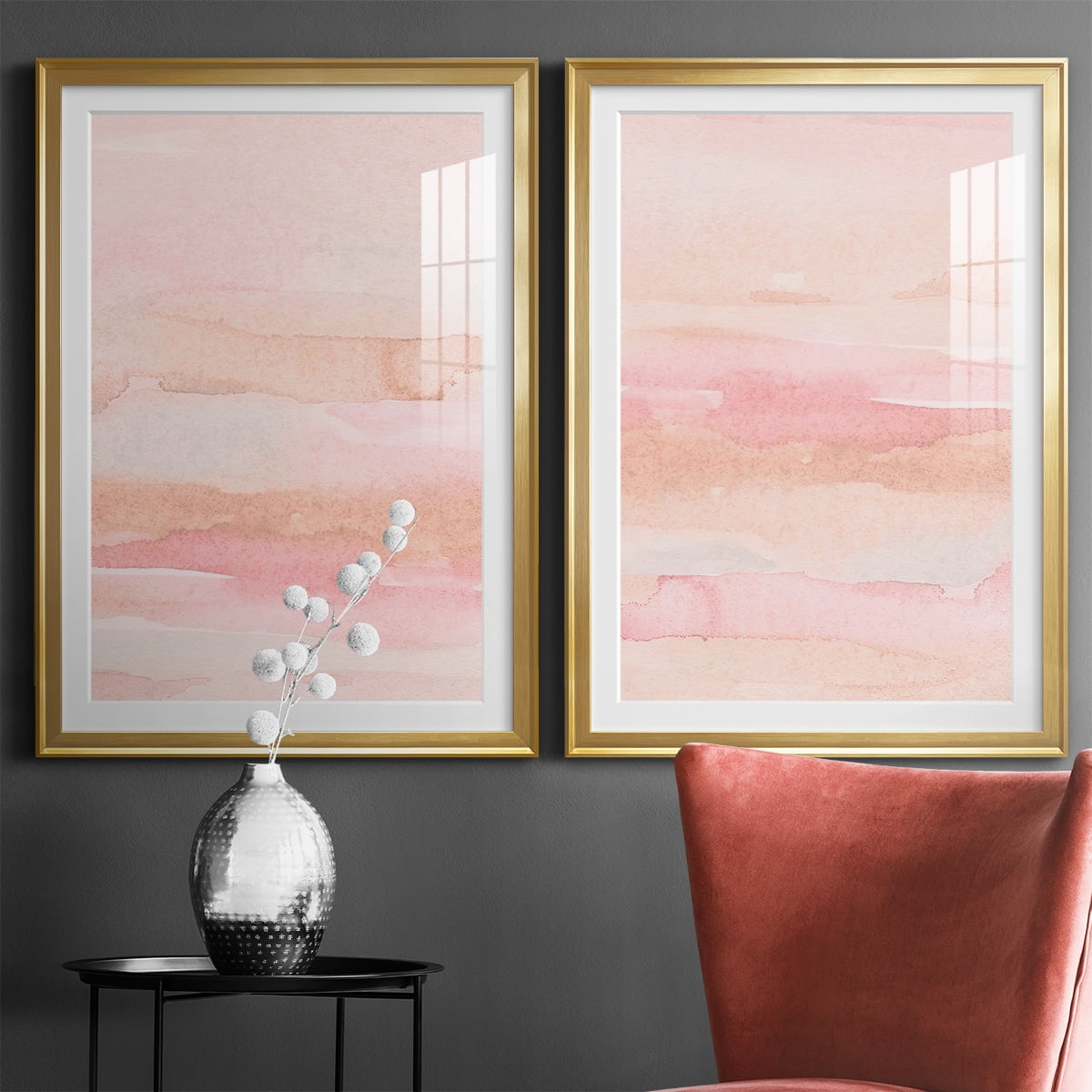 Wexford Home Rose Fade I Premium Framed Print, 30.5" x 42.5" - Ready to Hang, Gold (Set of 2)