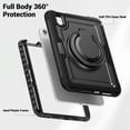 thumbnail image 3 of XYX Case for iPad Mini 7 A17 Pro 2024/Mini 6 2021 8.3 Inch 7th/6th Gen with Rotating Stand, Shoulder Strap, 2in1 Shockproof Cover, Black, 3 of 7