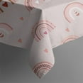 thumbnail image 5 of Pink Boho Bohemia Rainbow Hearts Pattern Square Tablecloth,Waterproof Square Table Cover,Wipeable Spillproof Washable Table Cover for Home Kitchen Party Decor 60"x60"(152x152cm), 5 of 6