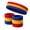 Blue/Gold Yellow/Red, variant on Couver 3 Color Striped Terry Sports Sweat Headband & Wristband 3 Pieces Set, One Size (Bright Pink/Bright Green/White)