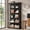 Black, variant on Fnova 71" Tall Modern Bookcase, 6-Tier Industrial Metal Bookshelf, Large Etagere Display Shelves for Living Room, Bedroom, Rustic Brown