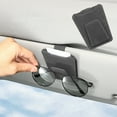thumbnail image 1 of Clip de soporte para gafas de sol de coche con caja de almacenamiento de tarjetas, organizador de visera solar de cuero de gamuza, abrazadera multifuncional para gafas de vehículo para billetes y, 1 of 6