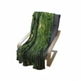 thumbnail image 4 of Nature Soft Flannel Fleece Blanket, Woodland Tree Forest Jungle in Sunny Day Mother Earth Environment Picture, Cozy Plush for Indoor and Outdoor Use, 70" x 90", Fern Green Seal Brown, by Ambesonne, 4 of 6