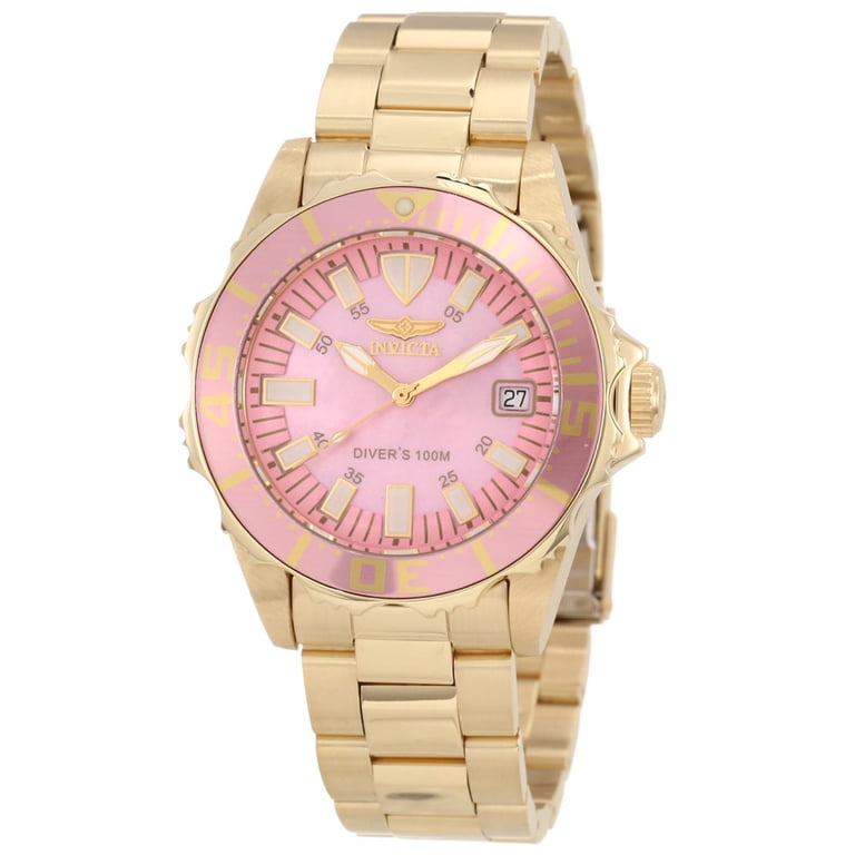 Invicta Women\'s Gold Watch with Pink Dial Invicta Elite Diamond 38mm Pink Dial Yellow Stainless Steel  main image 2